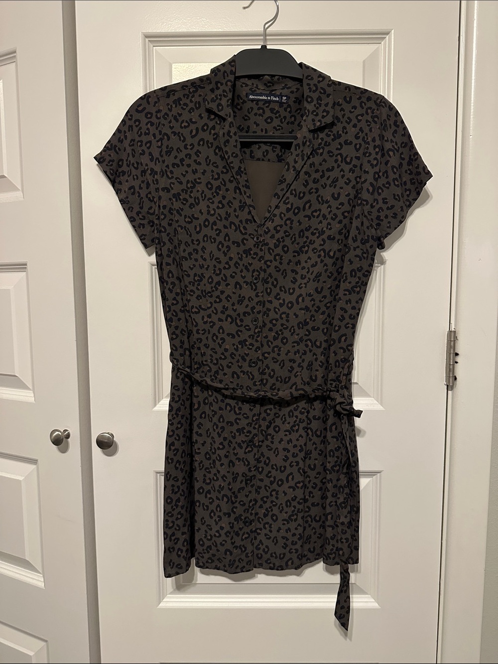Abercrombie & Fitch Brown and Black Leopard-Print Mini Dress